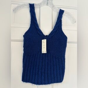 NWT Anthropologie Blue Sweater Tank Top in Size Extra Small